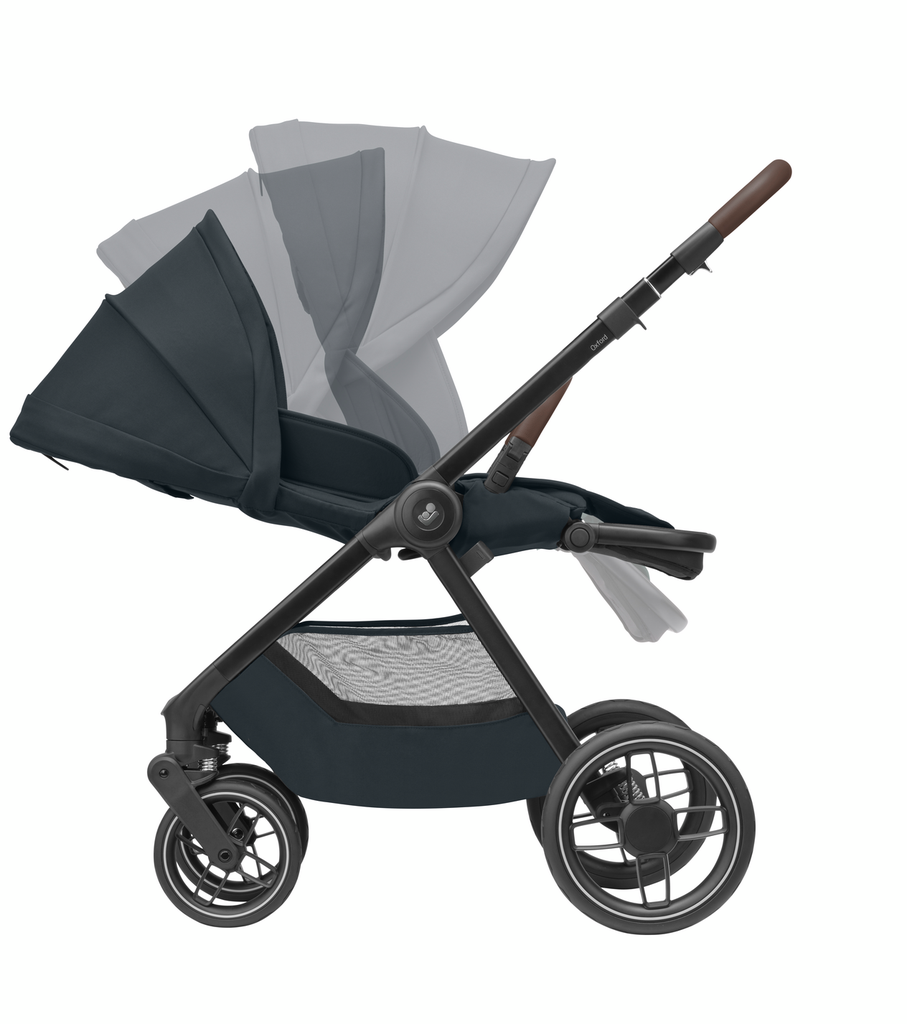 WANDELWAGEN, Oxford, essential graphite, frame dark grey/alu, omkeerb zitting, duwbeugel imitatieleder/bruin, 2024 