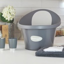 BAD/BADEMMER, Shnuggle Bath, slate grey, 2L, kunststof, antislipmat, rugsteun, 36x61x39cm, MET BADSTOP