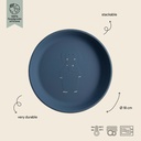 PLAT BORD, Plate, Mrs. Elephant, rond, blauw, olifant, siliconen, 1 stuk(s), bord, Mealtime, 2023-2024