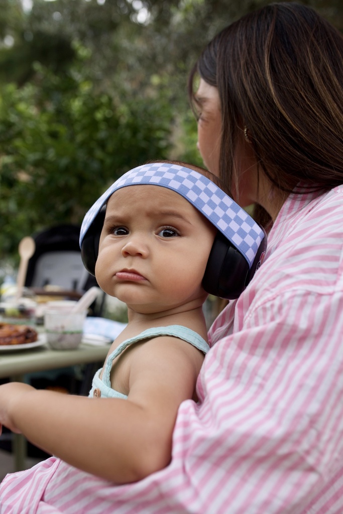 GEHOORBESCHERMING, black/white-blue, Baby headband, hoofdtelefoon, opvouwb, v 0m tot 1,5j, schelp zwart/band wit-blauw