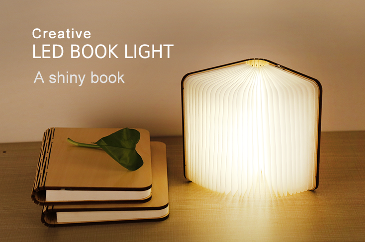 NACHTLAMP DRAADLOOS, Led Lamp Book Small, figuur, boek, 11x14.5cm, LED lampje