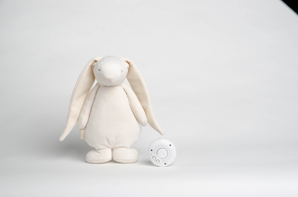 SLAAPKNUFFEL, Moonie, konijn, cream, ecru, uni, textiel, +muziek, vanaf 0 maand, The Humming Friend Rabbit