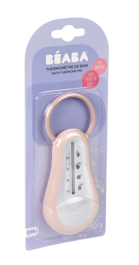 BADTHERMOMETER, analoog, old pink, wit/roze, thermometer