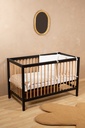 BED, 60x120, BE97, black/naturel, zwart/bruin, massief beuk, babybed, incl bodem