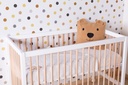 BED, 60x120, BE97, white/naturel, wit/bruin, massief beuk, babybed, incl bodem