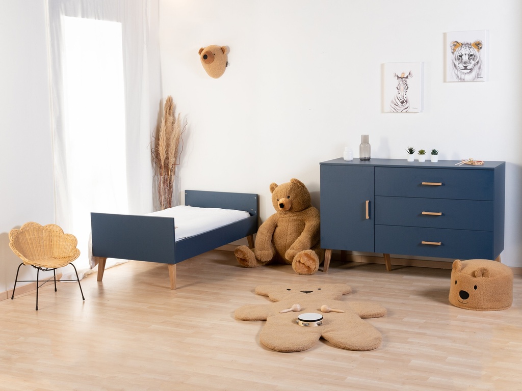 BED, 70x140, Bold Blue, MDF, babybed omvormbaar nr juniorbed, childhome