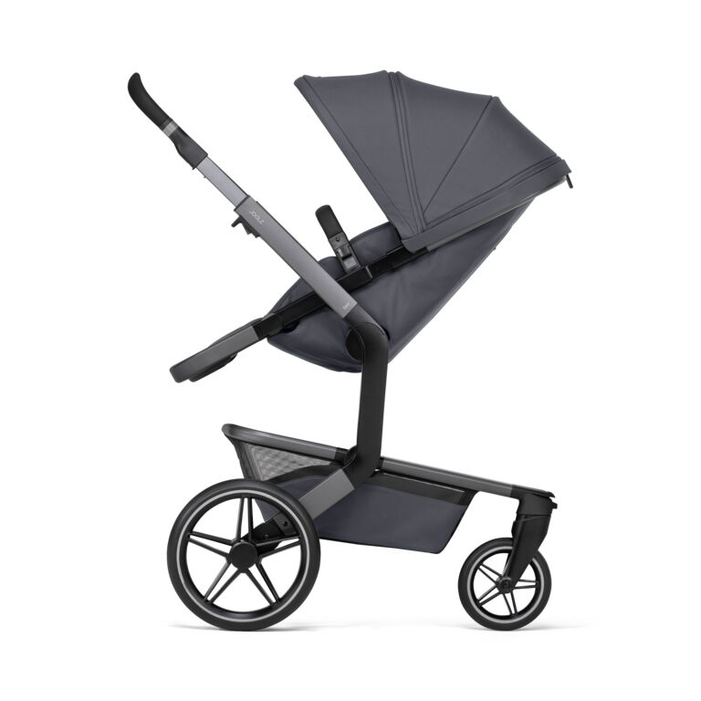 WANDELWAGEN, Day5, stone grey, frame dark grey/alu, incl draagmand, duwbeugel imitatieleder/black carbon, 2024