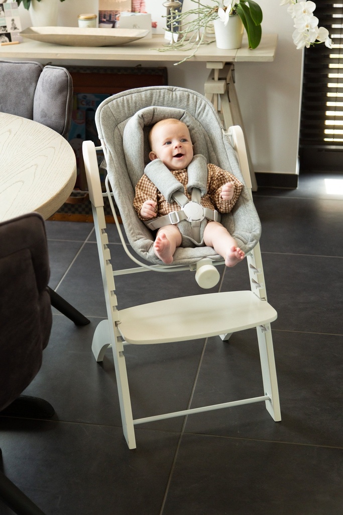 EETSTOEL RELAX, Newborn Seat, white, vr Evosit/Lambda 3, zwart, bekl jersey, max 9 kg, met verkleinkussen