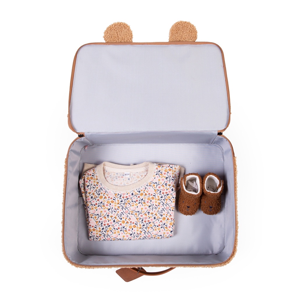 REISKOFFER, Mini Traveller, teddy beige, uni/print Mini Traveller, met handvat, met schouderriem, met naamlabel