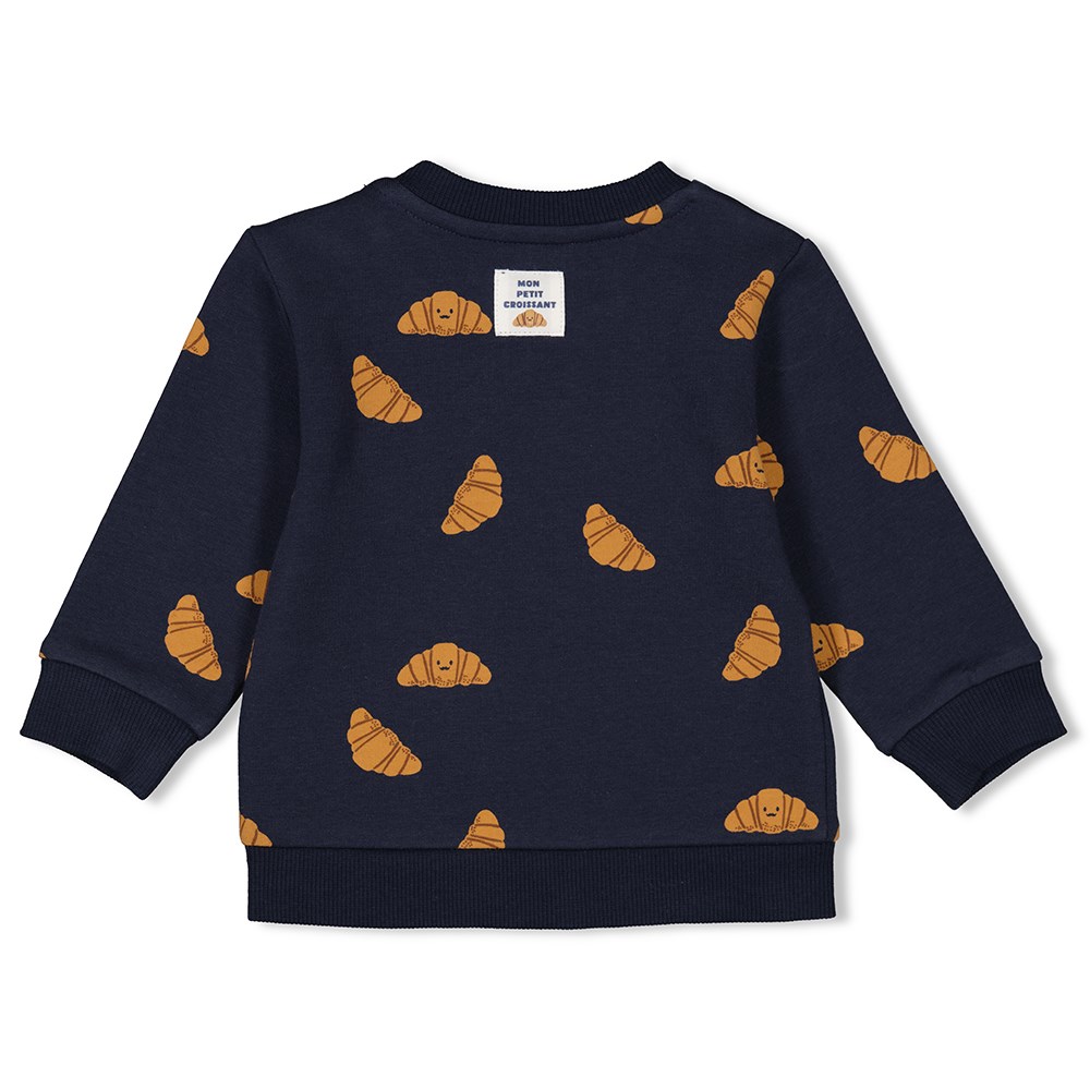 Feetje | Pull - Club Croissant Marine Print Maat 62