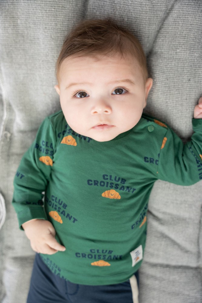 Feetje | T-shirt - Club Croissant Groen Maat 62