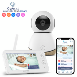 BABYFOON MET DUAL GEBRUIK, See Baby Monitor Pro, wit/bruin buiten tot 200 m, CryAssist, Home Connected