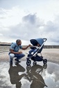 BUGGY, Thule, Spring, majolica blue on silver, blauw, zilver alu frame, zwenkwielen, +boodschappenm, +zonnekap, 2023