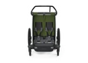 FIETSKAR, Thule, Chariot Cab 2, cypress green/ black, zwart/groen, vr 2 kind, gesch vr babyschaal, opvouwb, achterlicht