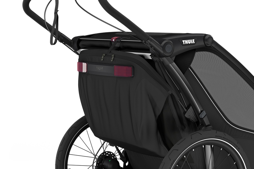 FIETSKAR, Thule, Chariot Sport 1 G3, black, zwart, vr 1 kind, gesch vr babyschaal, opvouwbaar, achterlicht, 2024 