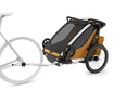 FIETSKAR, Thule, Chariot Sport 2 G3, natural gold, vr 2 kind, gesch vr babyschaal, opvouwbaar, achterlicht, 2024 