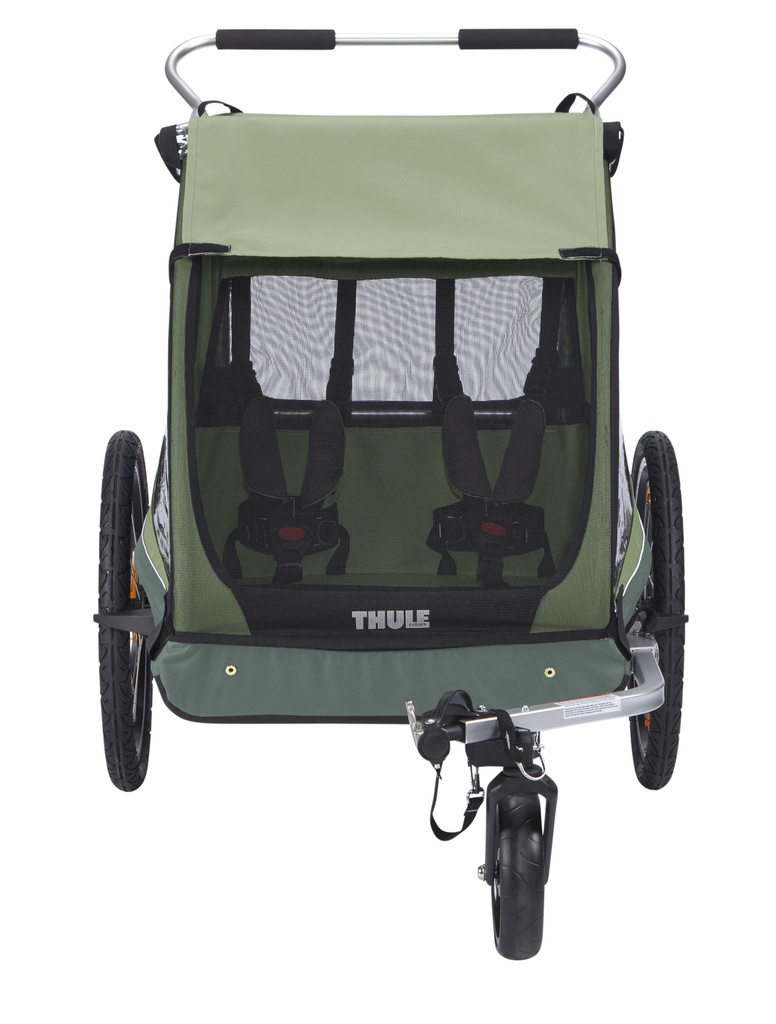 FIETSKAR, Thule, Coaster XT 2, basil/mallard green, fietsen/wandelen, vr 2 kinderen, fietstrailer- & wandelkit/achterlicht