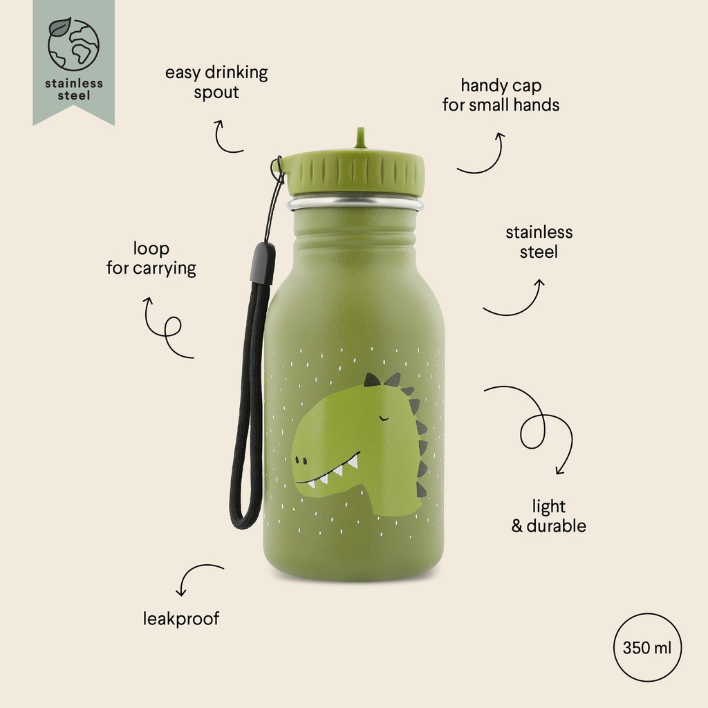 Trixie | Drinkfles Mr. Dino School Water drinking bottle groen 350ml