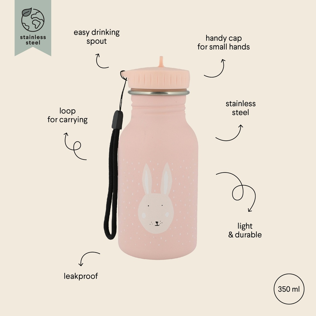 Trixie | Drinkfles Mrs. Rabbit School Water drinking bottle roze 350ml 