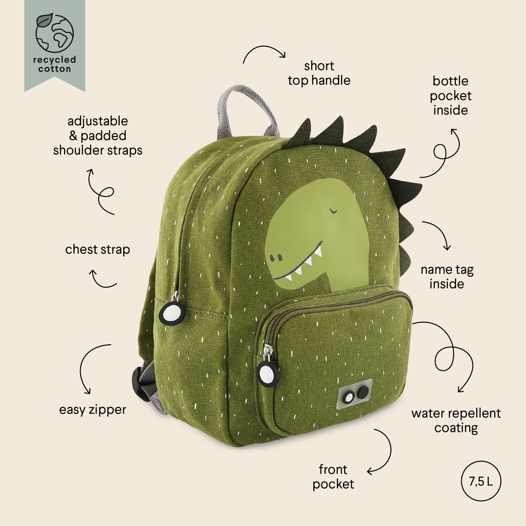 Trixie | Rugzak Mr. Dino School Backpack groen