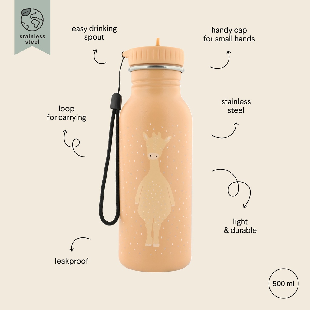 Trixie | Drinkfles Mrs. Giraffe School Water drinking bottle roze 500ml  