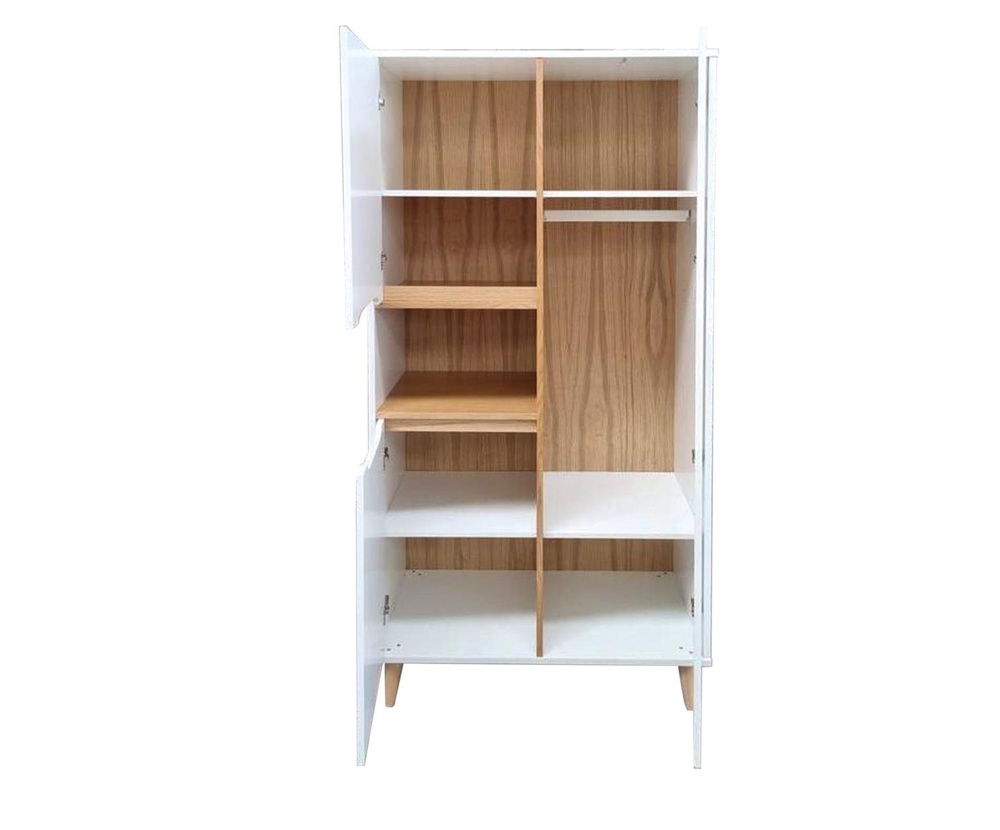 KAST, 3 deurs, Boho White, wit, 94,5x190x52cm, MDF/massief den