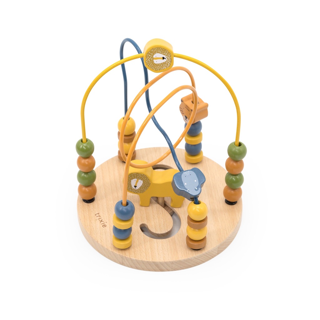 EDUCATIEF SPEELGOED, animal beads maze, hout, af 12 M, Playtime