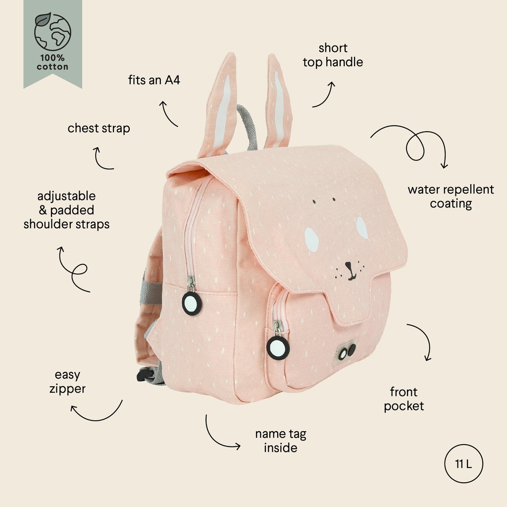 Trixie | Boekentas Satchel Mrs Rabbit School Roze 