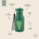 Trixie | Drinkfles Water Drinking Bottle  Mr. Crocodile School Groen 350ml 15,5x5x0cm