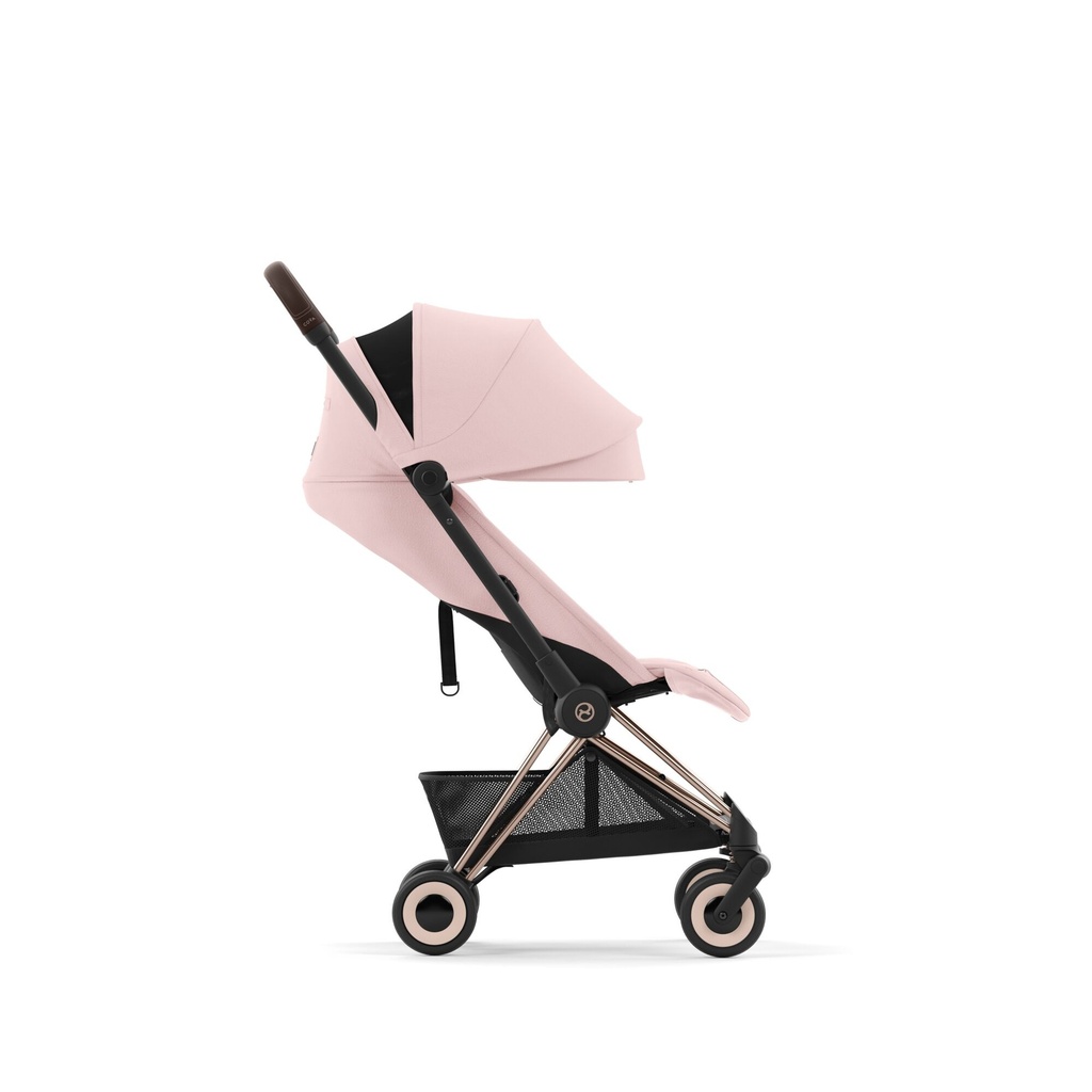 BUGGY, Coya, rosegold - peach pink, rosegold alu frame, zwenkwielen, comp gr 0+, +boodschappenm, vierwieler, 2023