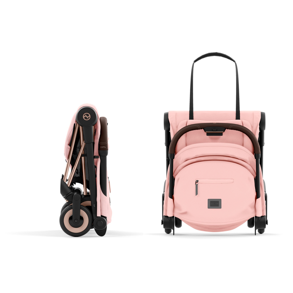 BUGGY, Coya, rosegold - peach pink, rosegold alu frame, zwenkwielen, comp gr 0+, +boodschappenm, vierwieler, 2023