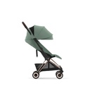 BUGGY, Coya, rosegold - leaf green, rosegold alu frame, zwenkwielen, comp gr 0+, +boodschappenm, vierwieler, 2023