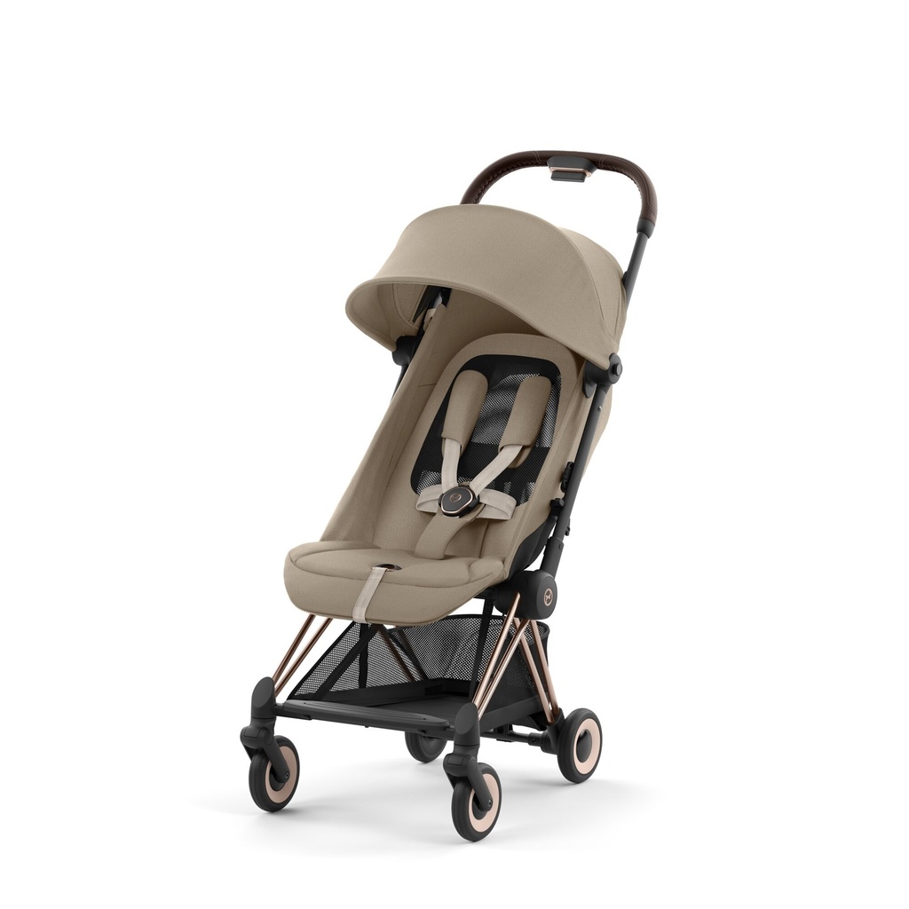 BUGGY, Coya, rosegold - cozy beige, rosegold alu frame, zwenkwielen, comp gr 0+, +boodschappenm, vierwieler, 2024