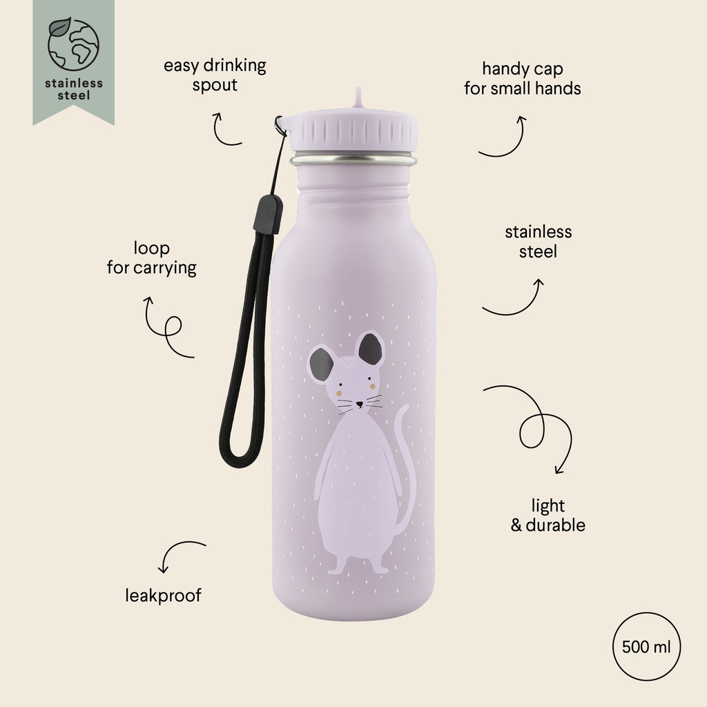 Trixie | Drinkfles Water Drinking Bottle Mrs. Mouse School Paars 500ml  