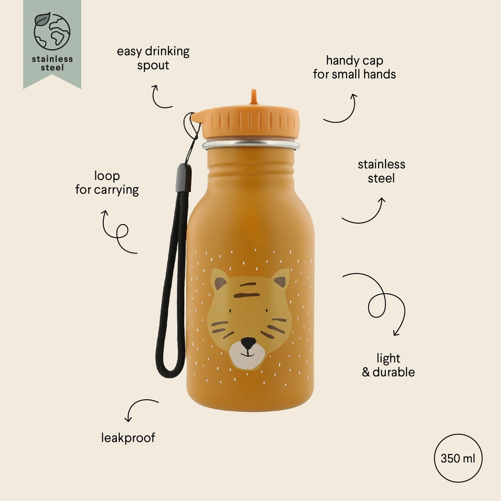 Trixie | Drinkfles Water Drinking Bottle Mr. Tiger School Bruin 350ml 