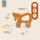 Trixie | Houten Trekspeeltje Wooden Pull Along Toy Mr. Fox Playtime Oranje 10x15x6cm