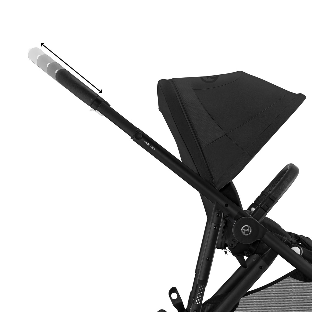 Cybex | Wandelwagen Gazelle S 2.0, moon black frame zwart alu