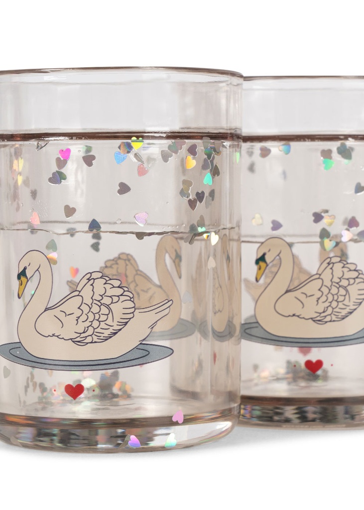 Konges Slojd | Drinkbeker Glitter Cups Swan Off White