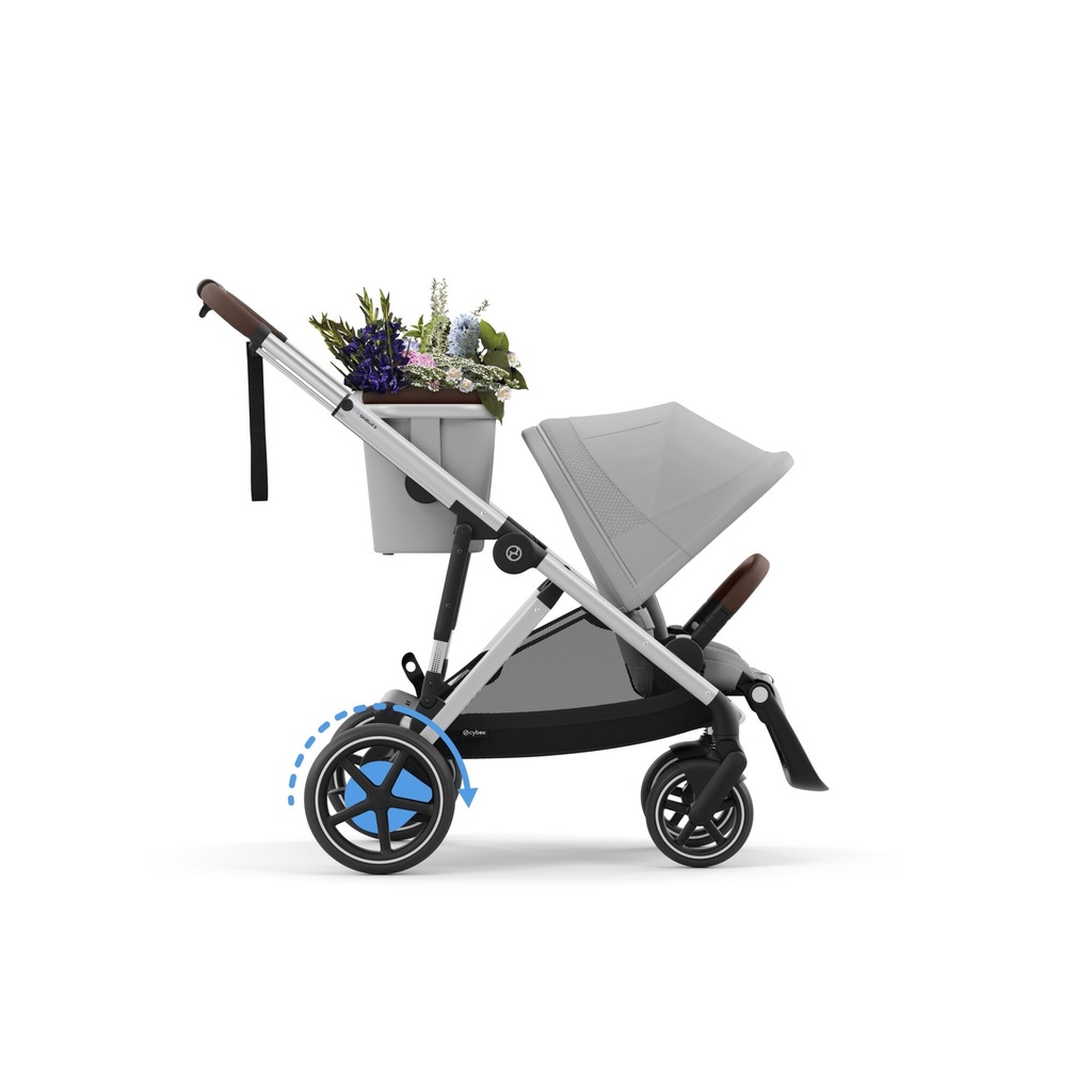 Cybex | Wandelwagen e-Gazelle Stone Grey Frame Silver Alu