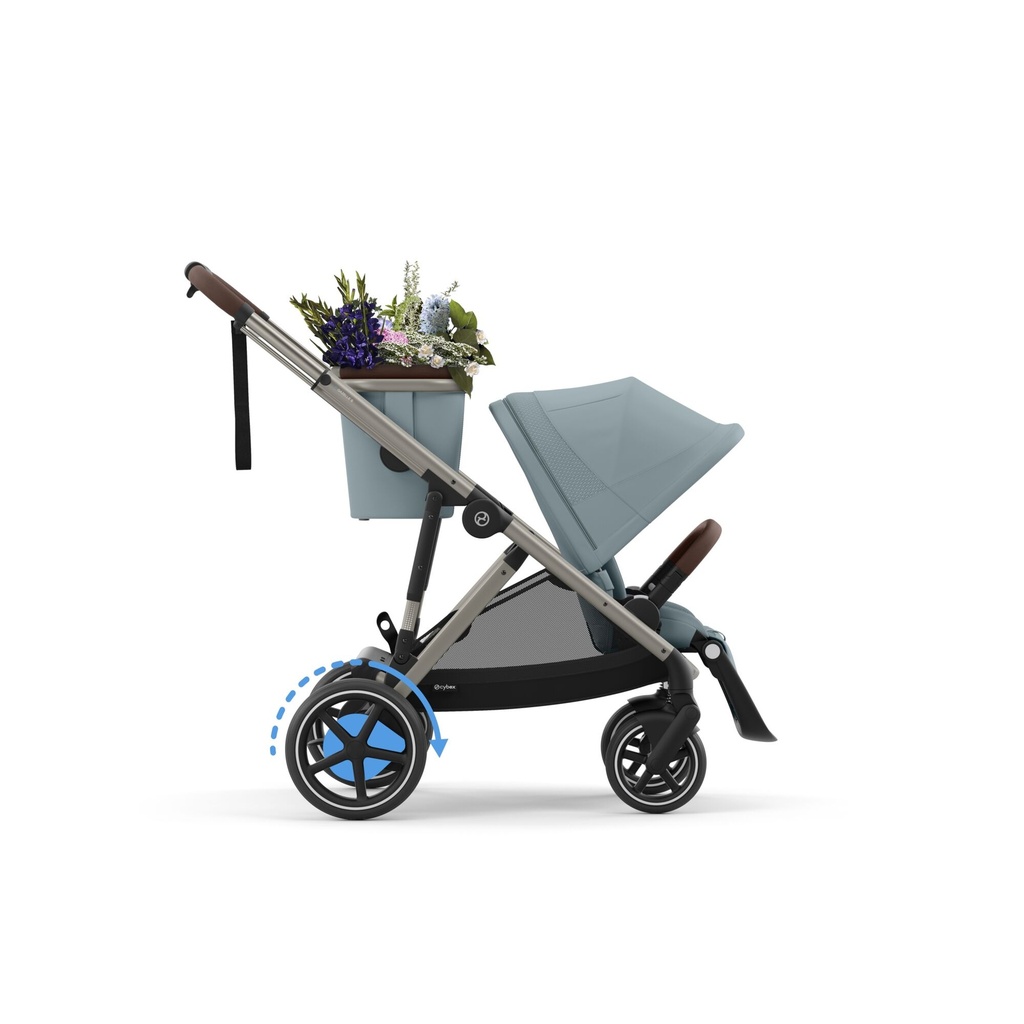 Cybex | Wandelwagen e-Gazelle Stormy Blue Frame Taupe Alu