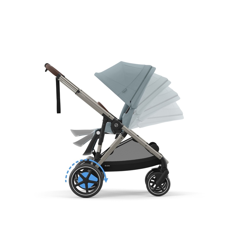 Cybex | Wandelwagen e-Gazelle Stormy Blue Frame Taupe Alu