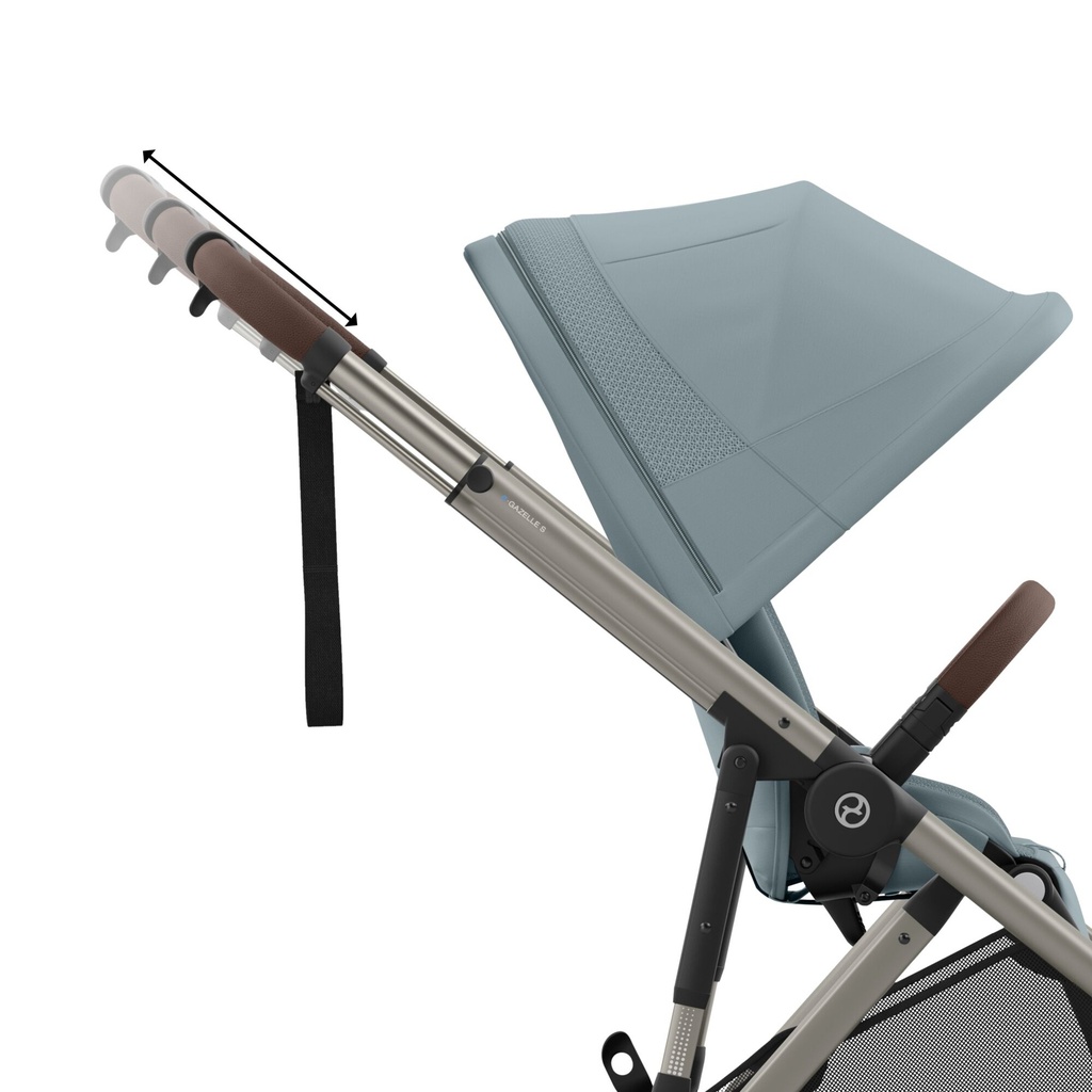 Cybex | Wandelwagen e-Gazelle Stormy Blue Frame Taupe Alu