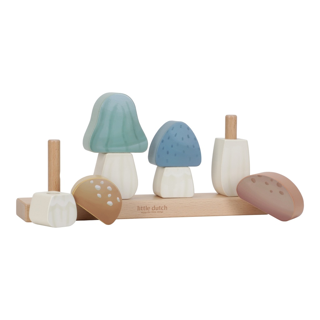 Little Dutch | Stapelaar Forest Friends Paddenstoelen Blauw +12M