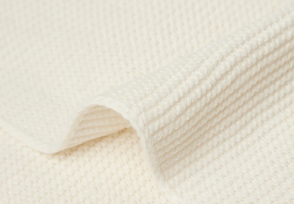 DEKEN, 75x100cm, TOG 0.9, ivory, Basic Knit, ecru, uni/uni, tricot, voor wieg/draagmand/park, SS23