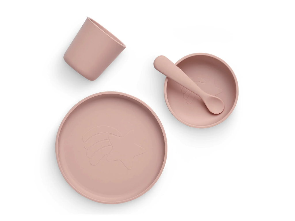 Jollein | Eetset Siliconen Pale Pink 4 delig 