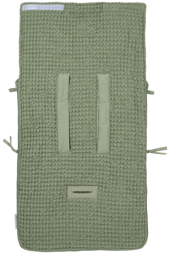 Meyco | Voetenzak Wafel Teddy Olive Green 40x82cm