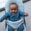 Timboo | Inlegkussen Riviera Blue vr relax Babybjorn Balance soft/ Bliss met Gordelopeningen 40x76cm