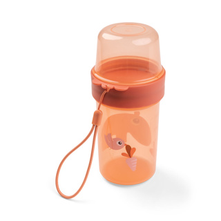 BEWAARPOTJE, Ozzo, papaya, To Go 2-Way Snack Container L, PP/PP, 1x 470 ml, 2 compartimenten: 150ml en 320ml, 24