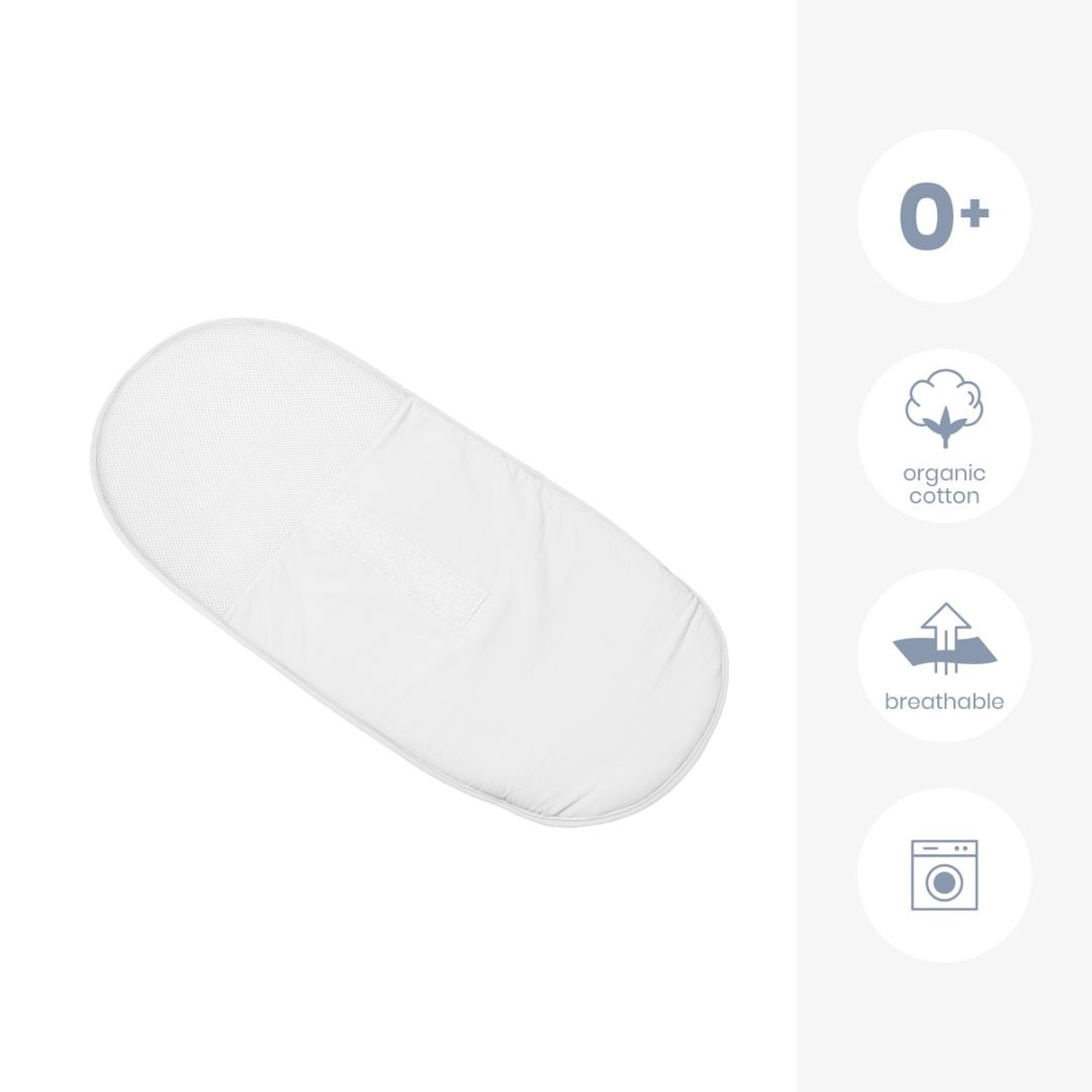 INLEGKUSSEN, Cocoon Pad, white, wit, uni, vr babynest Cocoon, biologisch katoen, 2022