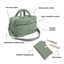 VERZORGINGSTAS, Quilted Changing Bag, green, gerecycleerd polyester, +luiermat, +schouderriem, 24